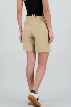 Shasa Solid Shorts with Belt Detail