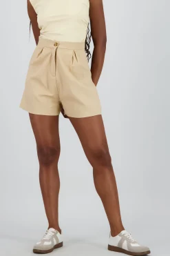 Shasa Solid Shorts with Pleats