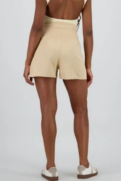 Shasa Solid Shorts with Pleats