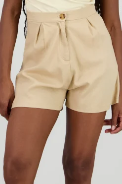 Shasa Solid Shorts with Pleats