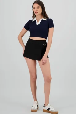 Shasa Solid Skort with Belt
