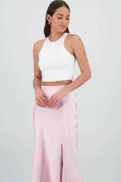Shasa Solid Sleeveless Round Neck Top