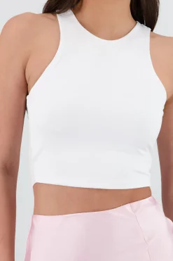 Shasa Solid Sleeveless Round Neck Top