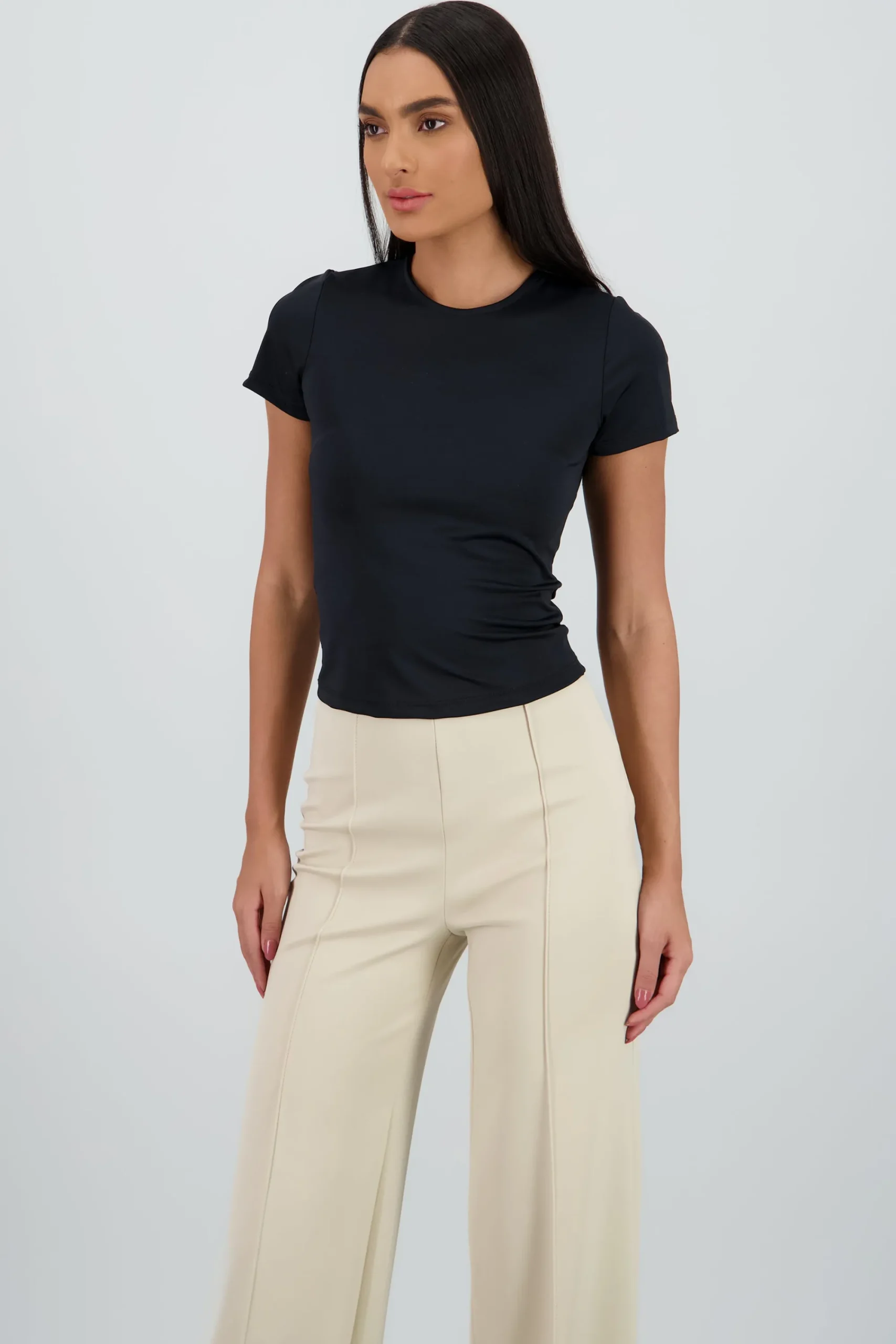 Shasa Solid Soft Touch Short Sleeve Top
