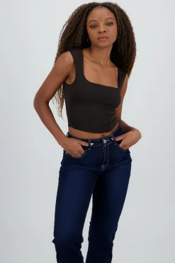 Shasa Solid Square Neck Top