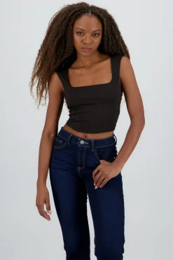 Shasa Solid Square Neck Top