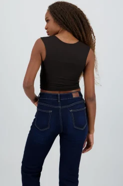 Shasa Solid Square Neck Top