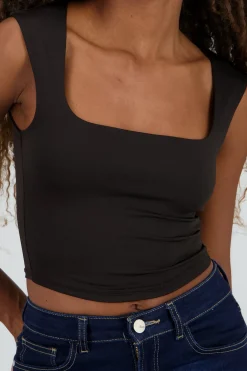 Shasa Solid Square Neck Top