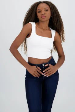Shasa Solid Square Neck Top