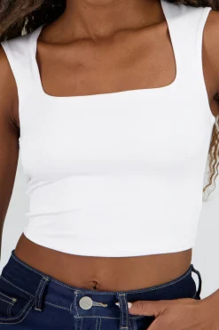 Shasa Solid Square Neck Top