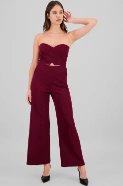 Shasa Solid Strapless Jumpsuit