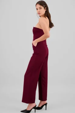 Shasa Solid Strapless Jumpsuit