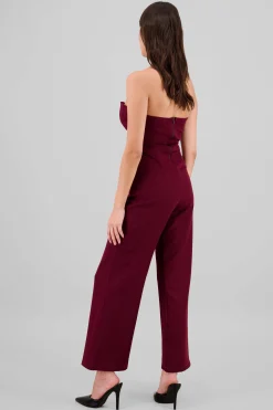 Shasa Solid Strapless Jumpsuit