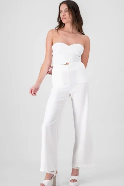 Shasa Solid Strapless Jumpsuit