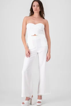 Shasa Solid Strapless Jumpsuit