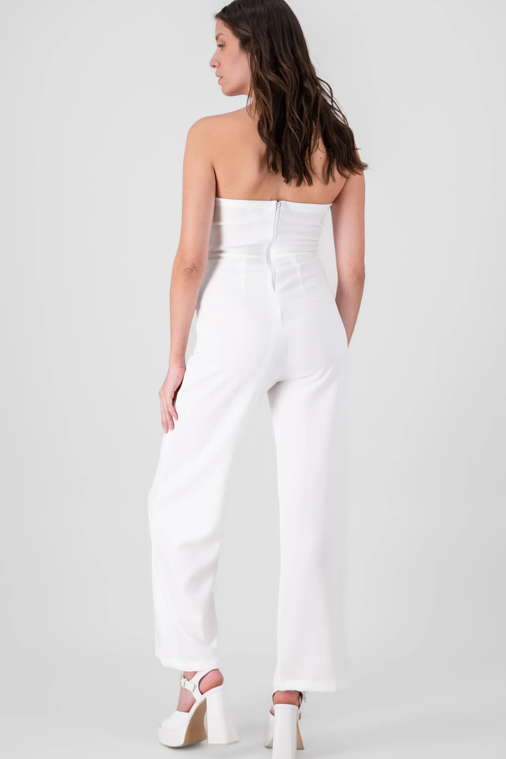 Shasa Solid Strapless Jumpsuit