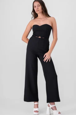 Shasa Solid Strapless Jumpsuit