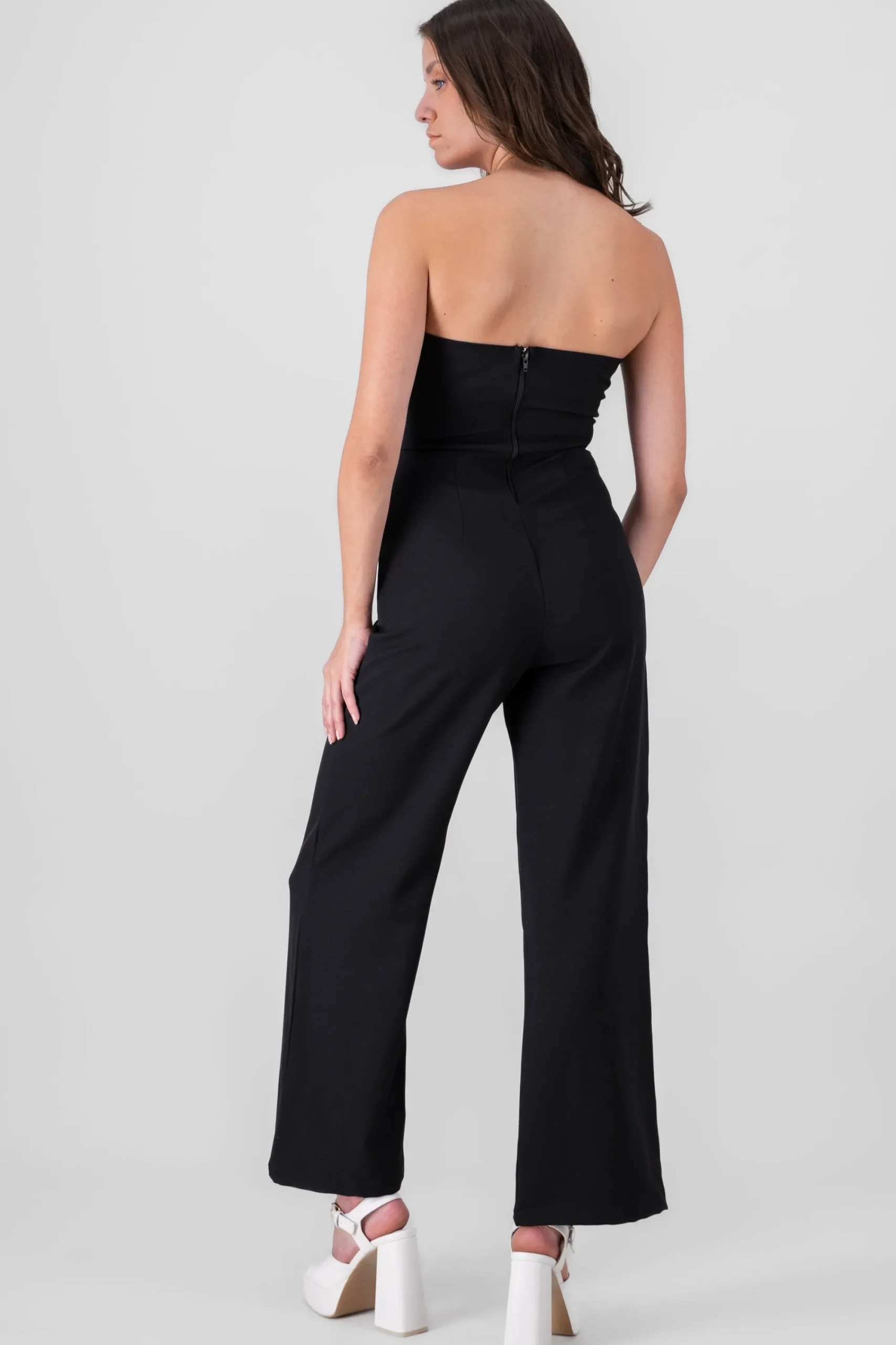 Shasa Solid Strapless Jumpsuit