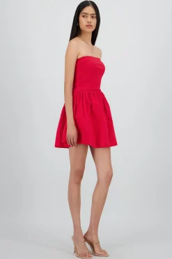 Shasa Solid Strapless Mini Dress