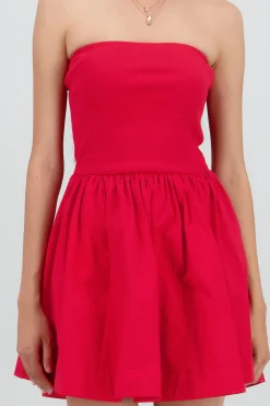 Shasa Solid Strapless Mini Dress