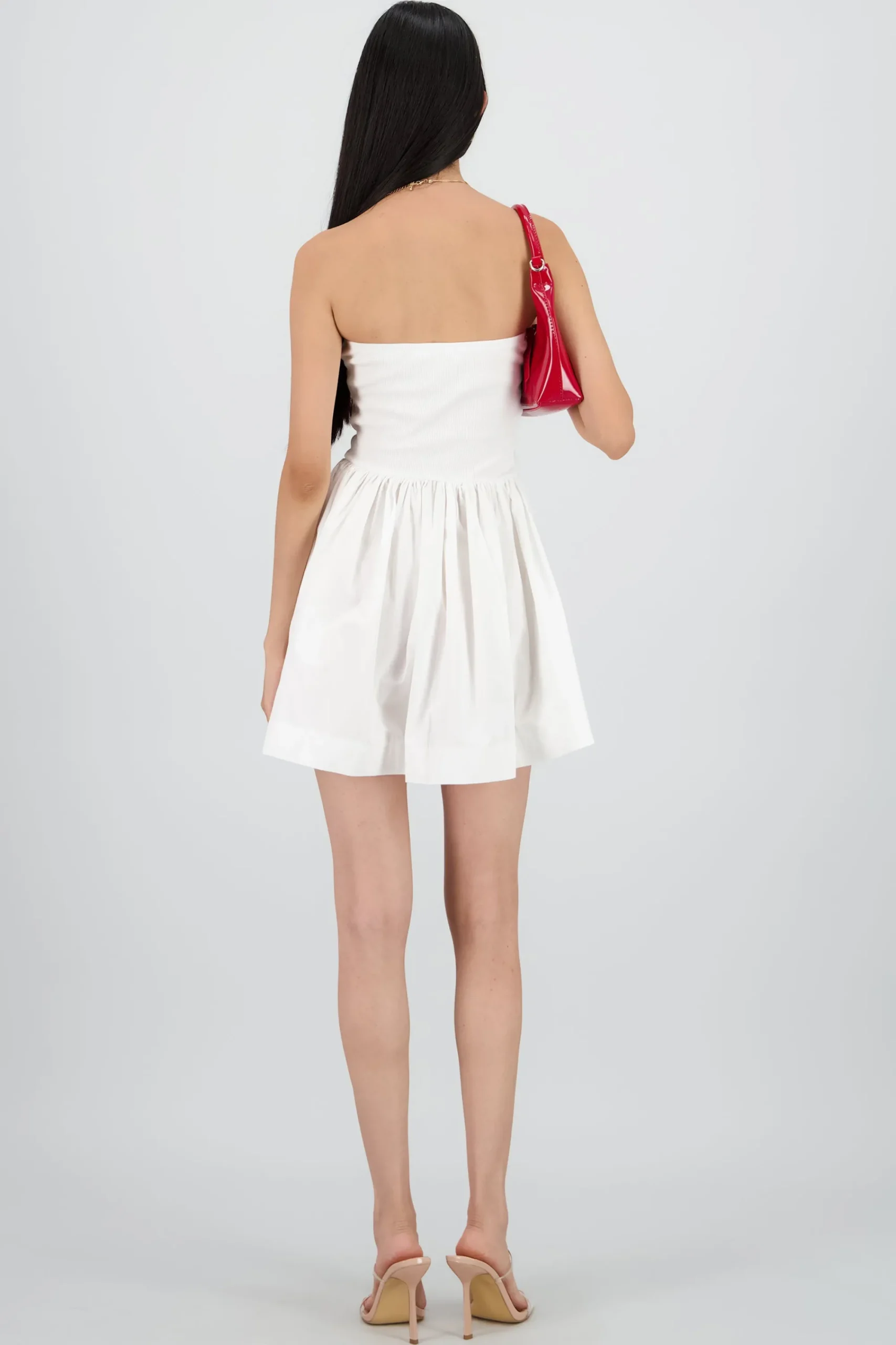 Shasa Solid Strapless Mini Dress