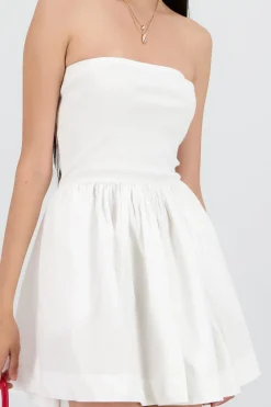 Shasa Solid Strapless Mini Dress