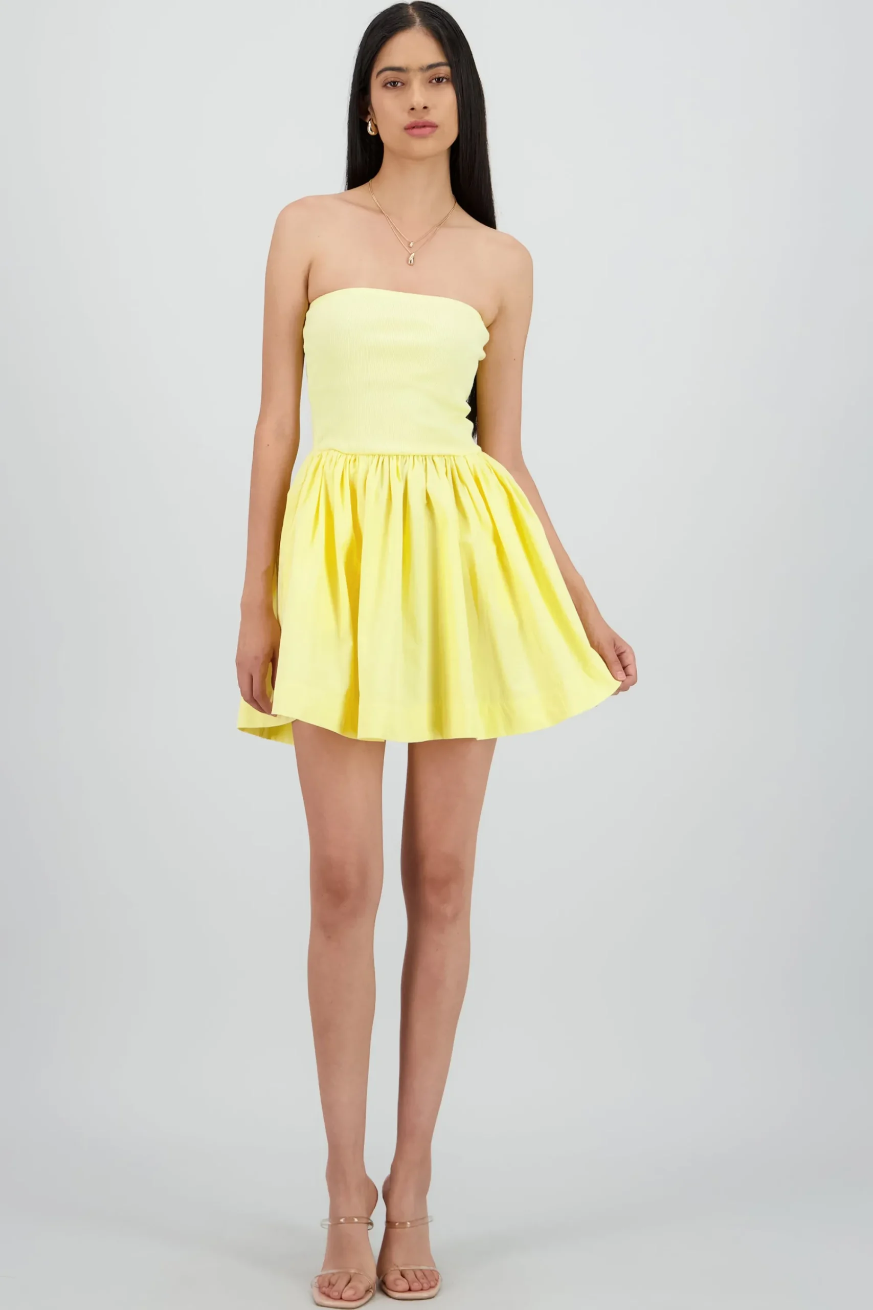 Shasa Solid Strapless Mini Dress