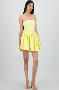 Shasa Solid Strapless Mini Dress
