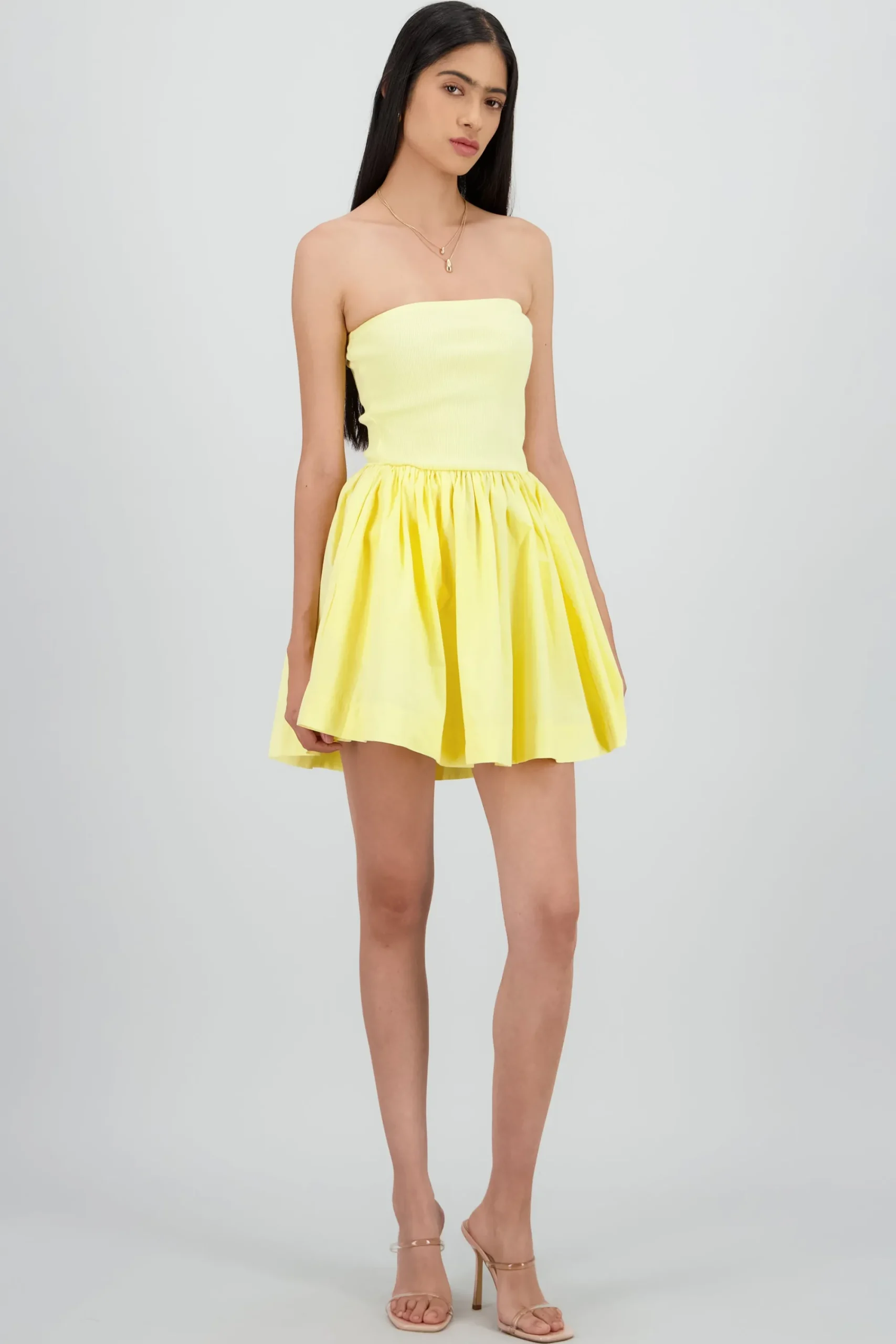 Shasa Solid Strapless Mini Dress