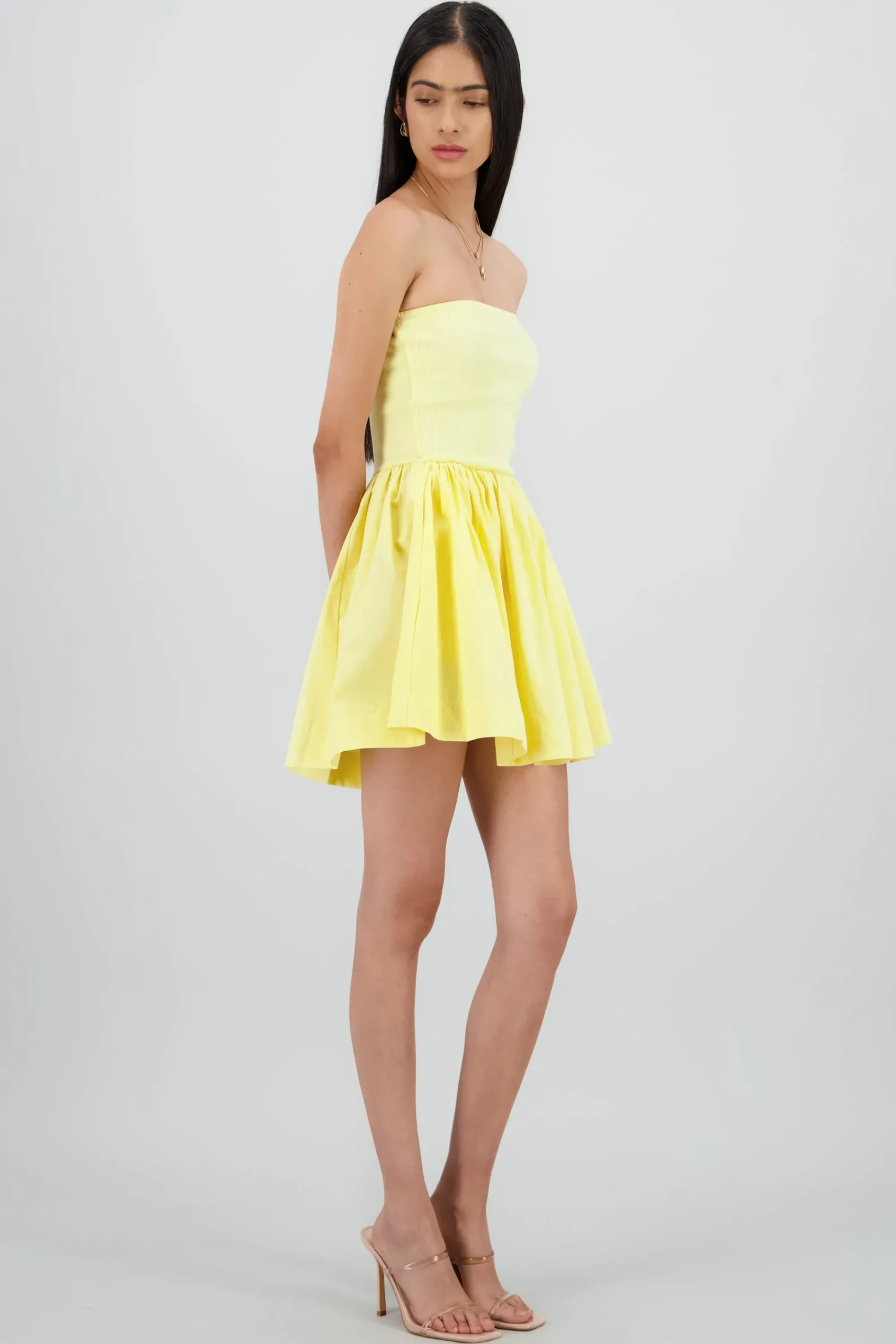 Shasa Solid Strapless Mini Dress