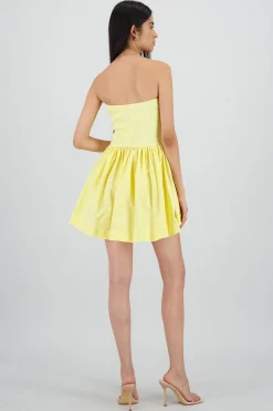 Shasa Solid Strapless Mini Dress