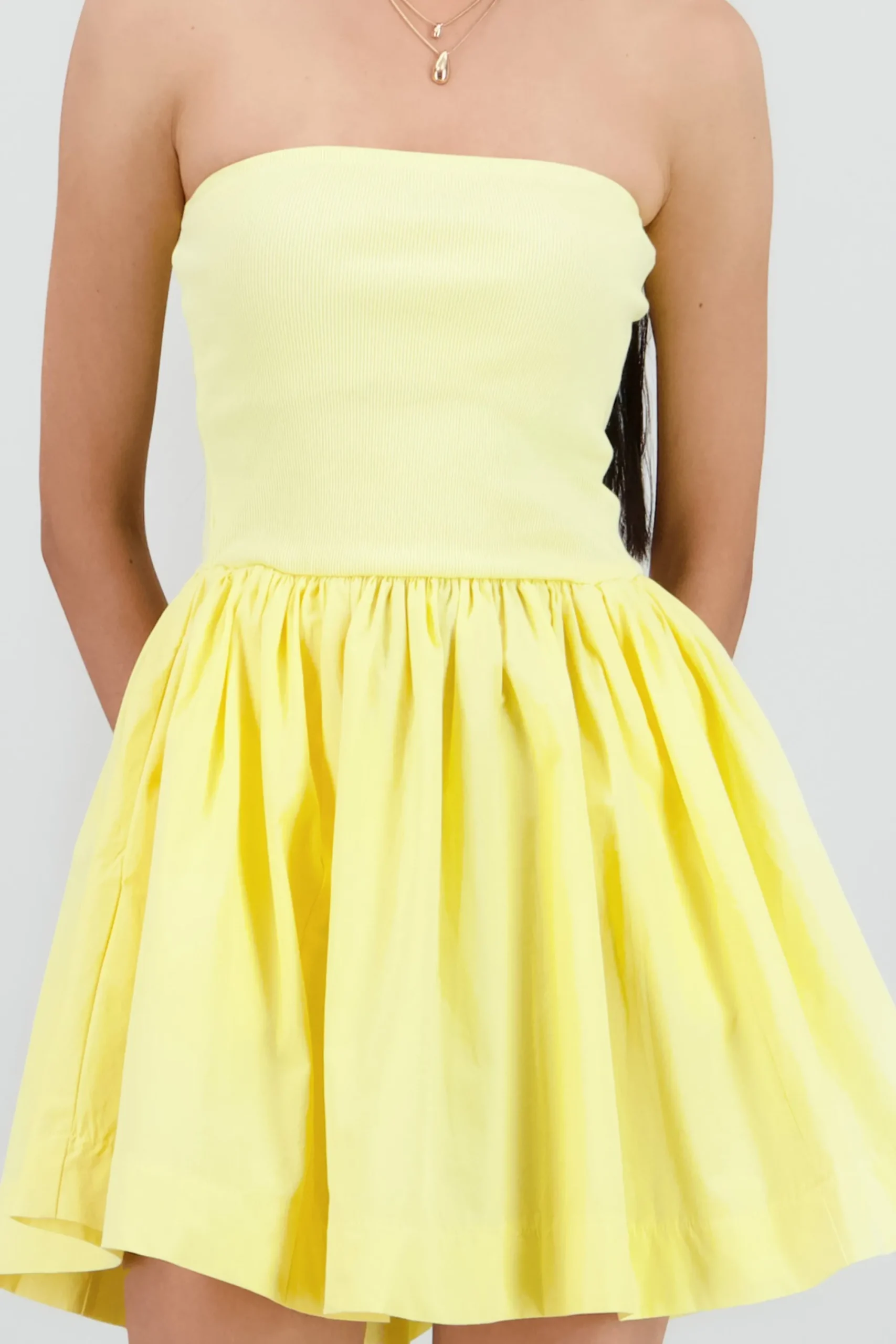 Shasa Solid Strapless Mini Dress
