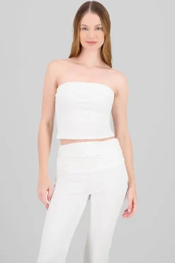 Shasa Solid Strapless Top