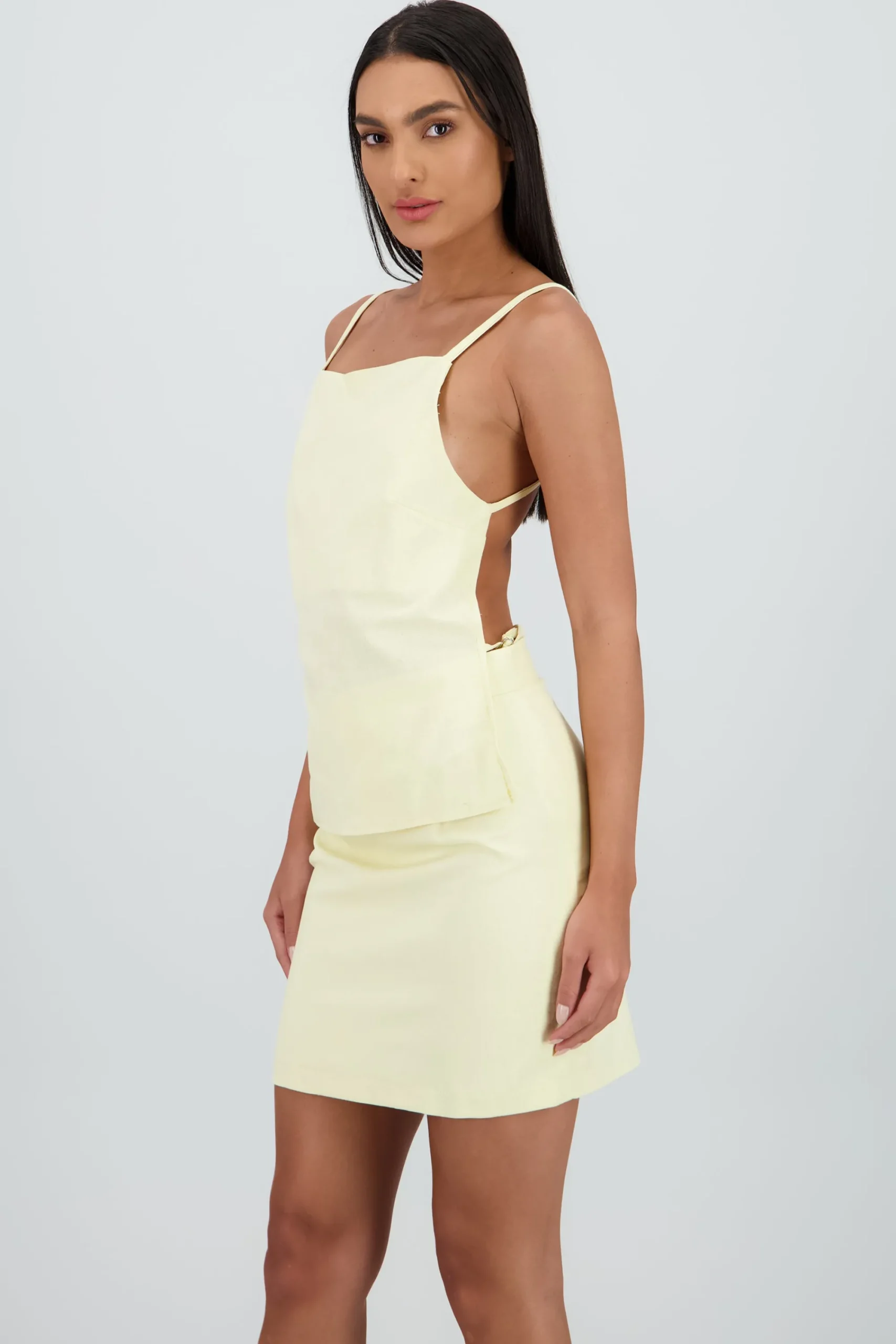 Shasa Solid Strappy Open Back Top