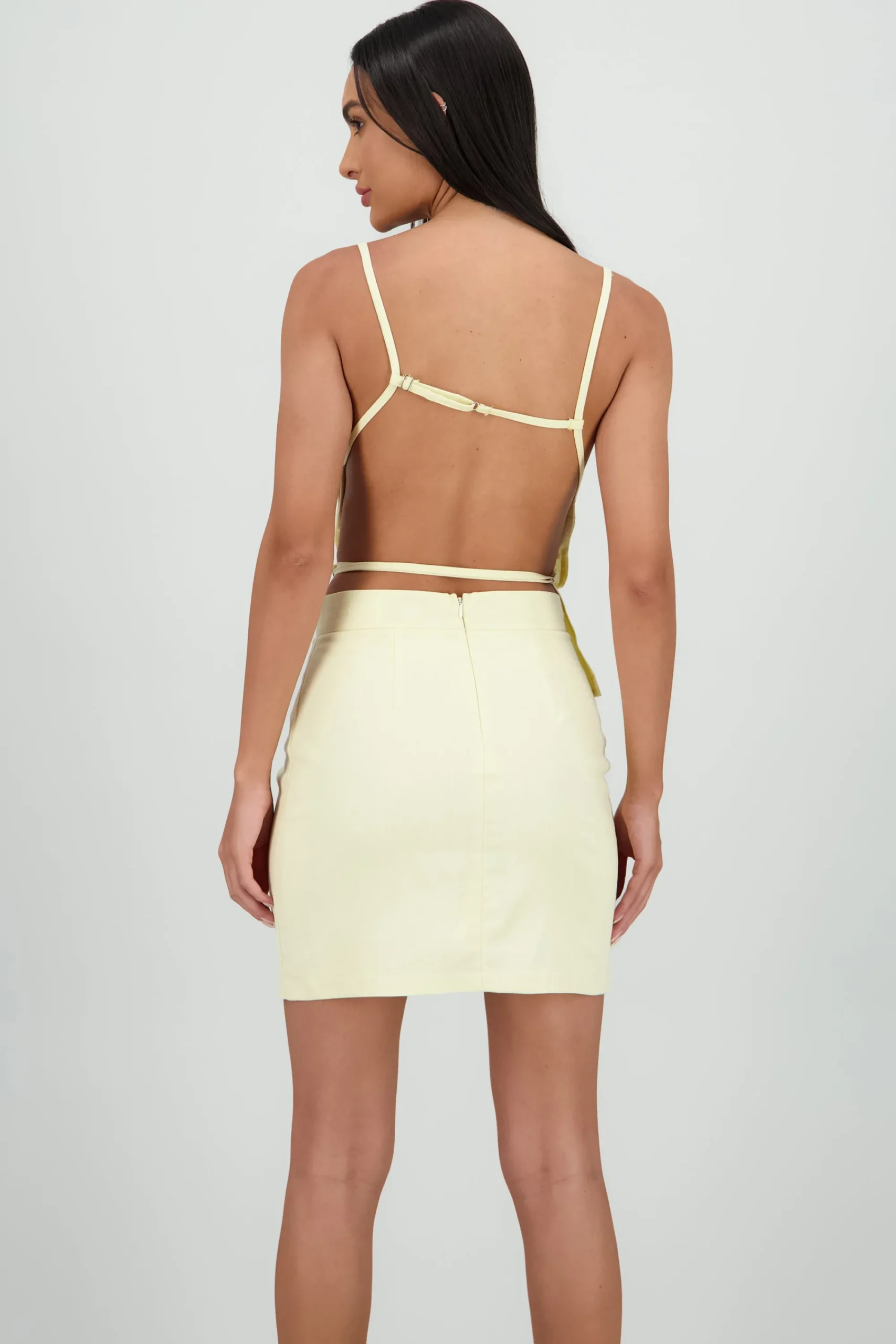 Shasa Solid Strappy Open Back Top