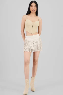 Shasa Solid Suede Skirt