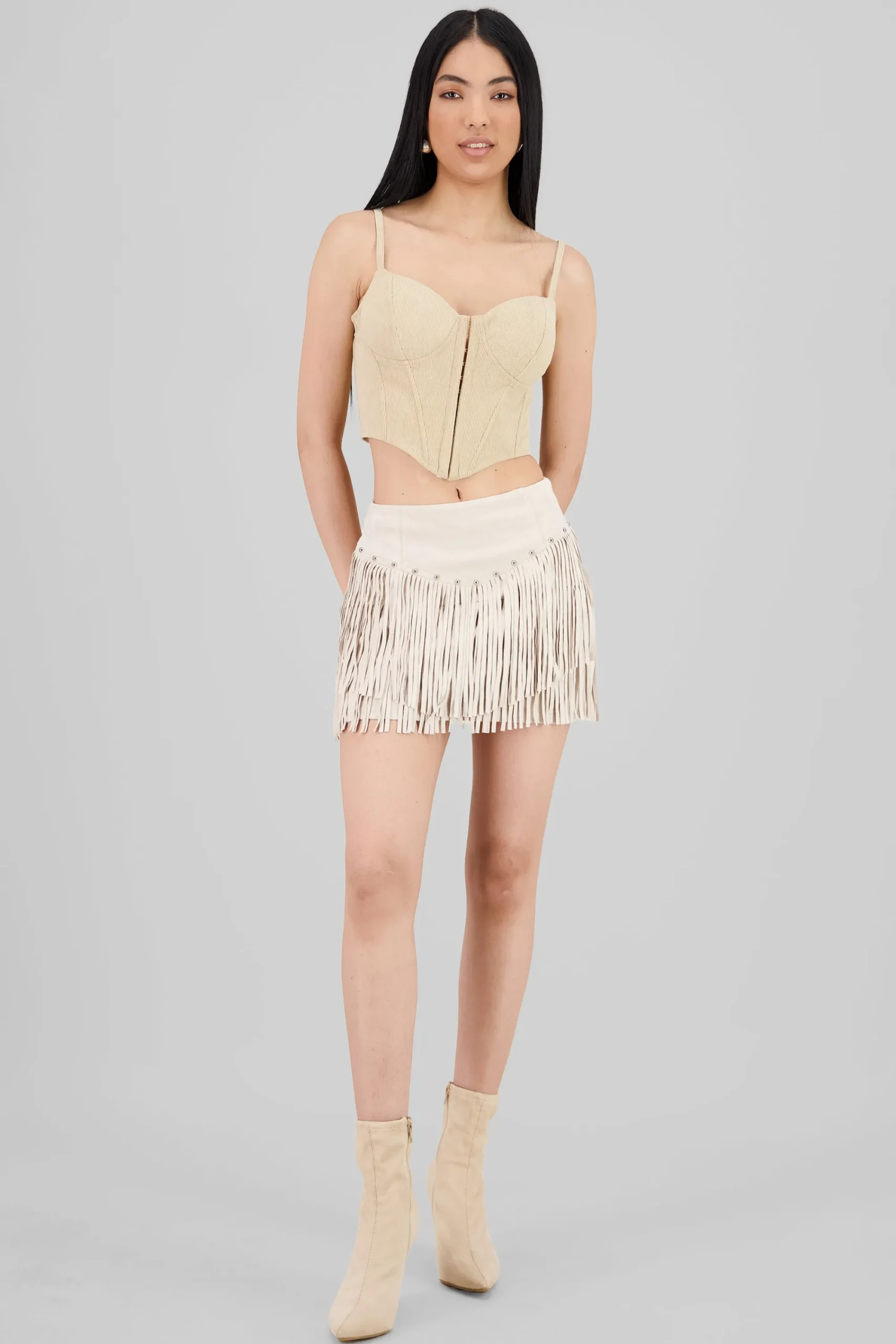 Shasa Solid Suede Skirt