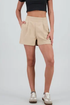 Shasa Solid Tailored Shorts with Pleats
