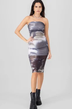 Shasa Solid Textured Bodycon Dress