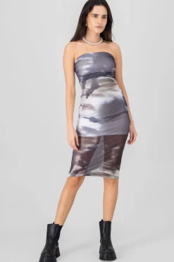 Shasa Solid Textured Bodycon Dress