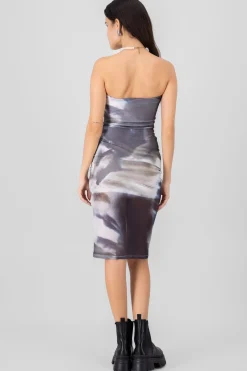 Shasa Solid Textured Bodycon Dress