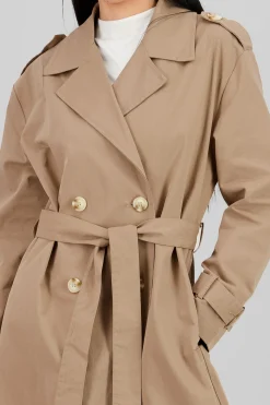 Shasa Solid Trench Coat