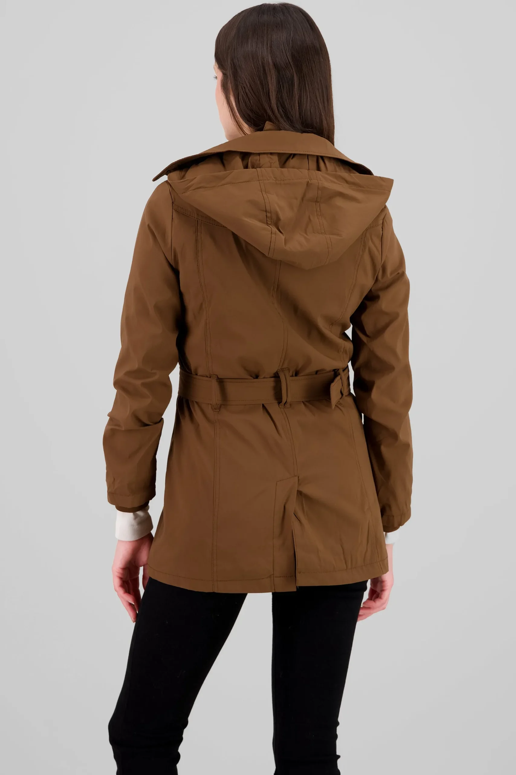 Shasa Solid Trench Coat With Button