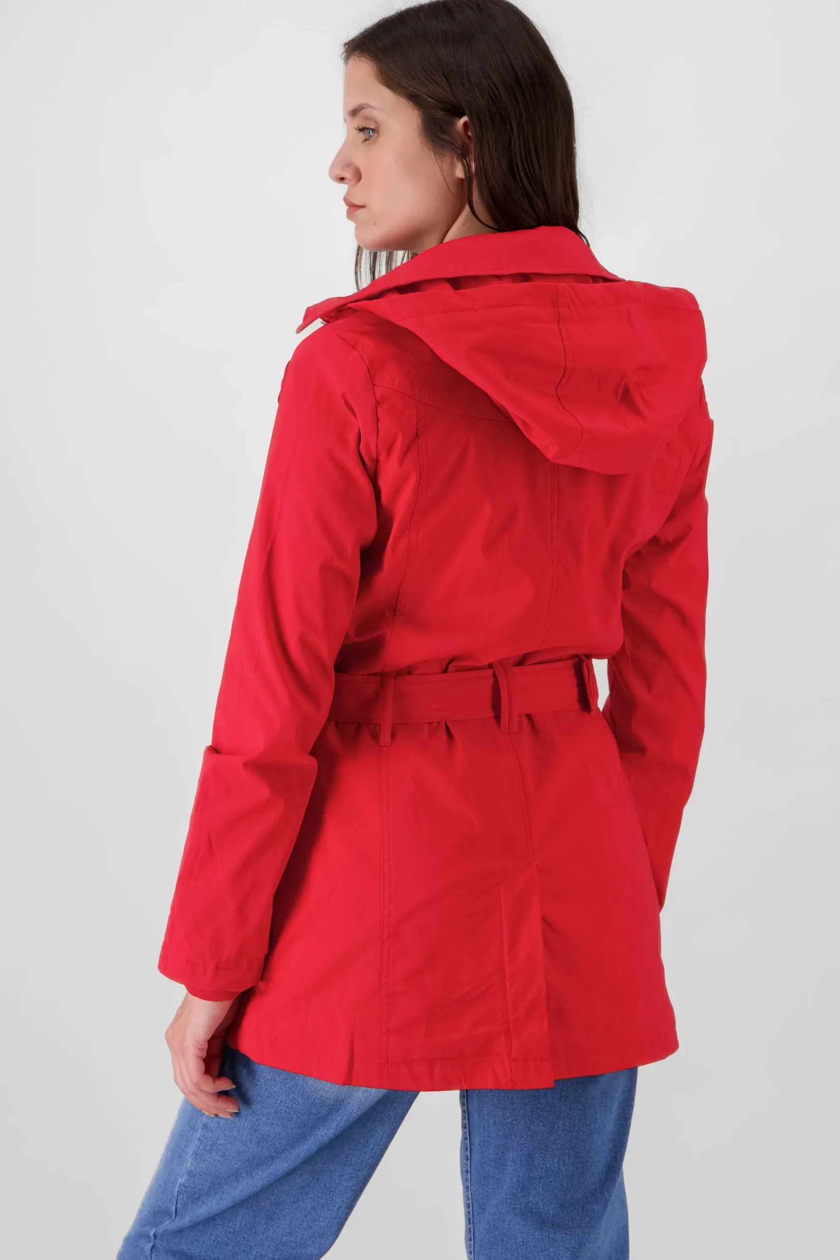 Shasa Solid Trench Coat With Button