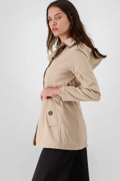 Shasa Solid Trench Coat With Button