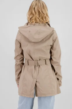 Shasa Solid Trench Coat With Button