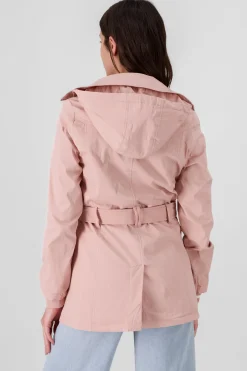 Shasa Solid Trench Coat With Button