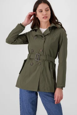 Shasa Solid Trench Coat With Button