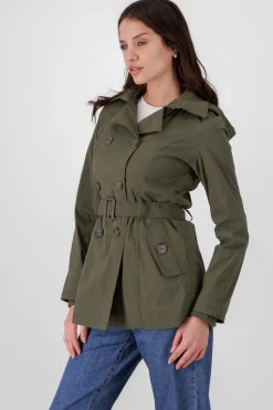 Shasa Solid Trench Coat With Button