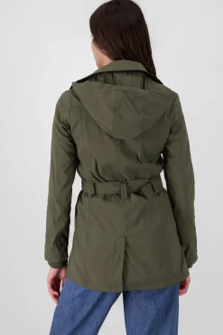 Shasa Solid Trench Coat With Button